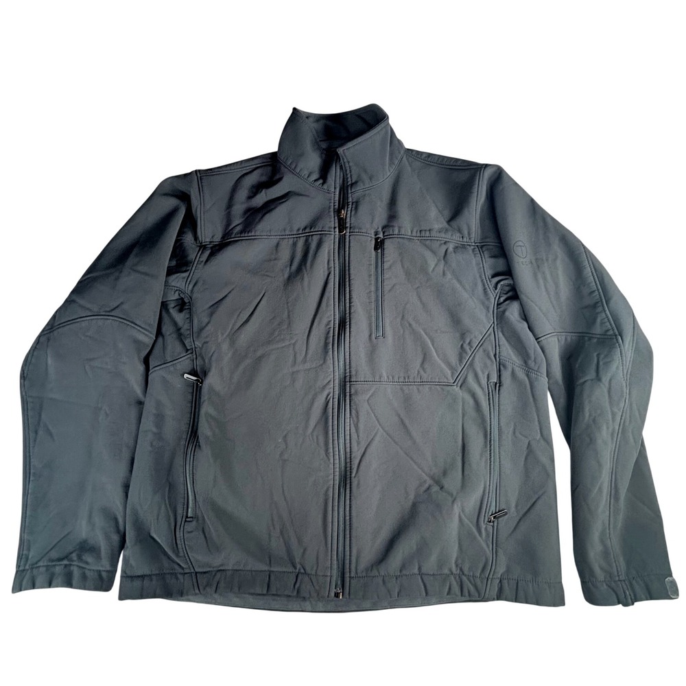 Tumi Softshell Jacket Dark Gray Full Zip Fleece Lined Water Resistant M